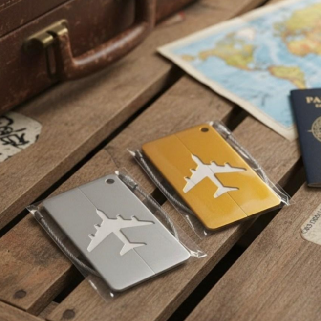 도르멍 [1+1] 알루미늄 캐리어 네임택 네임태그 2P세트 캐리어 가방 커플 악세사리 골프백 네임택