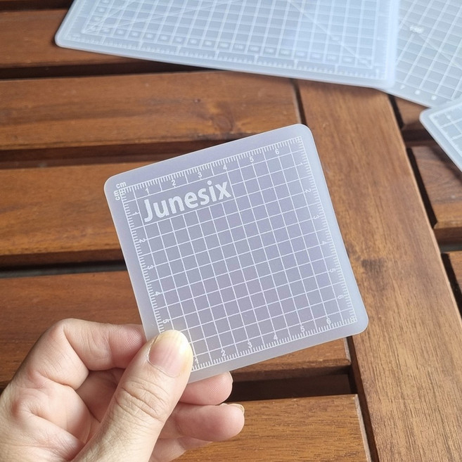 더이안 커팅매트 반투명 미니 소형 눈금자 휴대용 칼판 다꾸 컷팅 패드