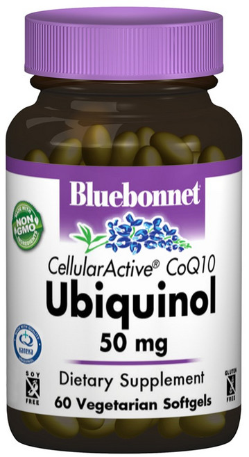 Bluebonnet CoQ10 還原型 50mg 素食軟膠囊 無麩質, 60錠, 1個