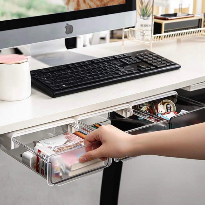 리브포스 1초부착 슬라이딩 책상밑 히든 서랍, 블랙