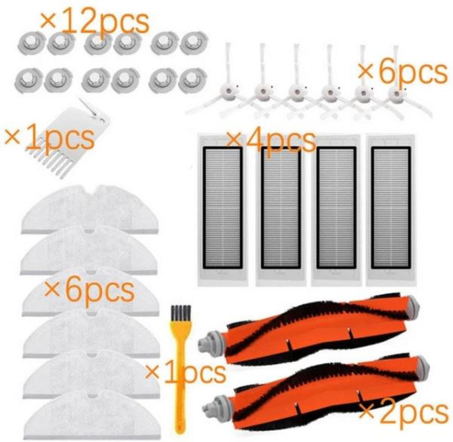 샤오미 미 로봇 진공 청소기 부품 액세서리 HEPA 필터 사이드 브러시 메인 브러시 Roborock S50 S51 SD, 14 Set M, 14 Set M