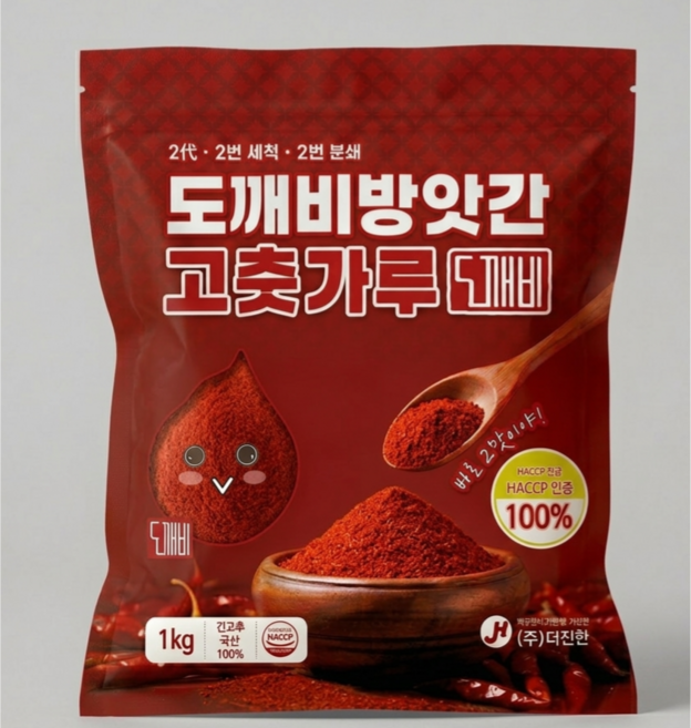 25년 햇고추 도깨비방앗간 국산 태양초 보통맛 장용, 1개, 1kg