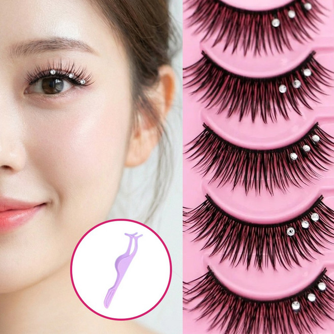 스토리팩토리 핑크글램 크리스탈 아이래쉬, 1개, 블랙