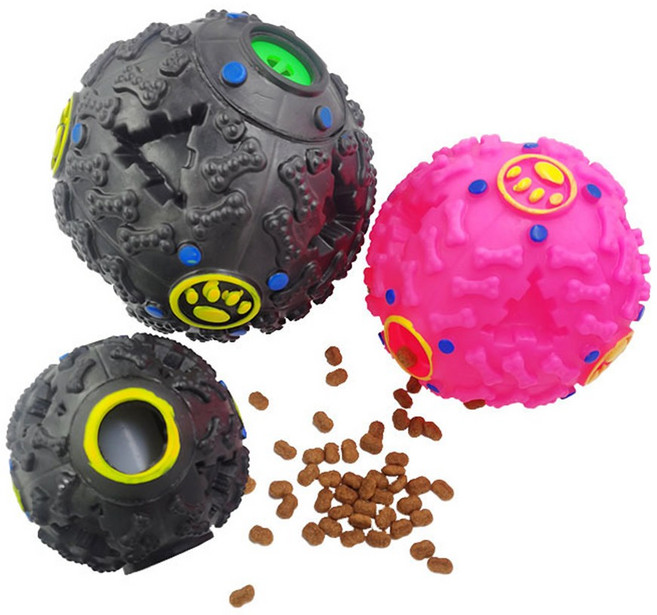 강아지 스낵볼 노즈워크 장난감 간식볼, 대(12cm), 핑크, 1개