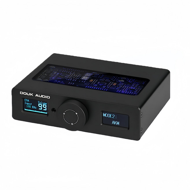 DOUK AUDIO 解碼器 雙OLED顯示 光纖/同軸/USB輸入 RCA/AUX輸出, DOUK-Q11