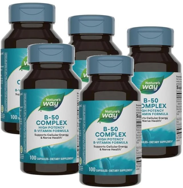 네이처스웨이 비타민 B-50 컴플렉스 캡슐 Nature's Way Vitamin B-50 Complex, 5개, 100정 - 쿠팡