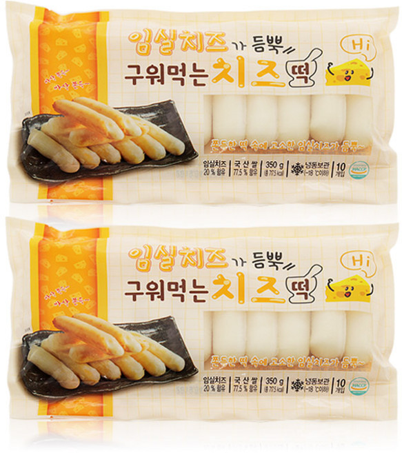 [맛떡] 임실치즈 가득 구워먹는 치즈떡 2봉, 350g, 2개
