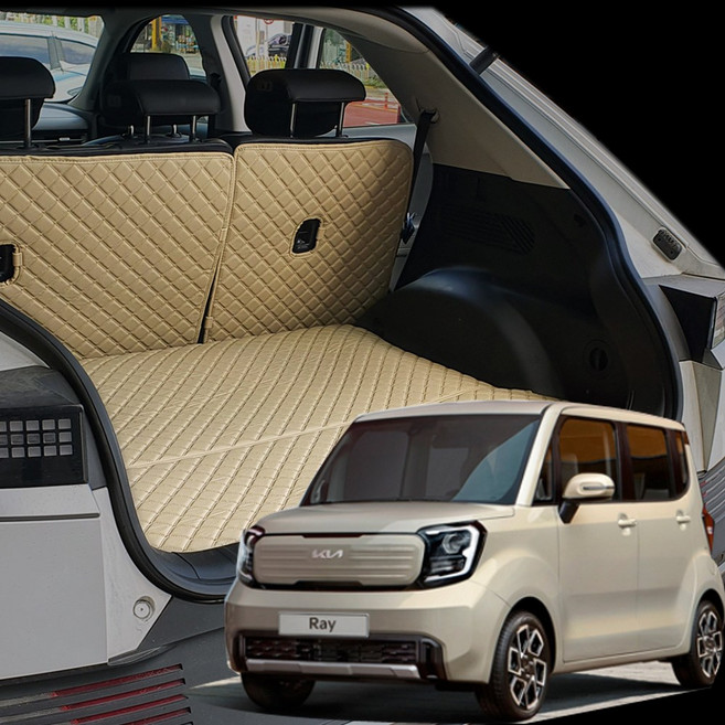 기어가 가죽 퀄팅 자동차 트렁크매트 신형 더뉴레이, 더뉴레이(17-22년), 브라운/골드, 기아