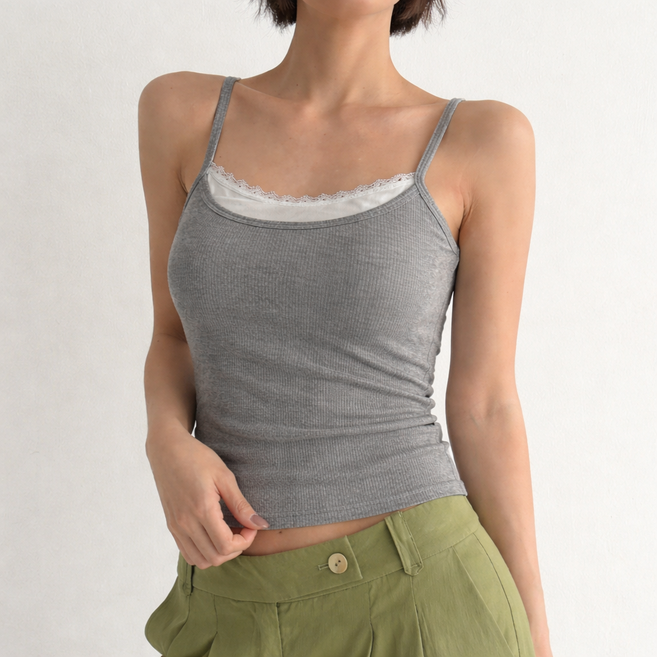 다미타니 레이스 레이어드 스판 캡내장 끈나시 OCZ0936