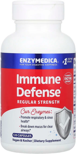 Enzymedica Immune Defense 이뮨 디펜스 레귤러 스트렝스 캡슐 120정, 1개 - 쿠팡