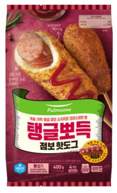 풀무원식품 탱글뽀득 점보핫도그 4개입, 400g, 8개