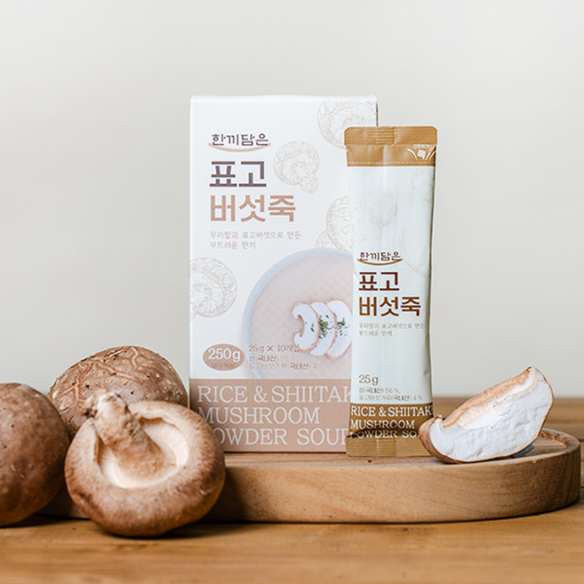 한끼담은 표고버섯죽 든든한 식사대용 건강죽, 6박스, 25g