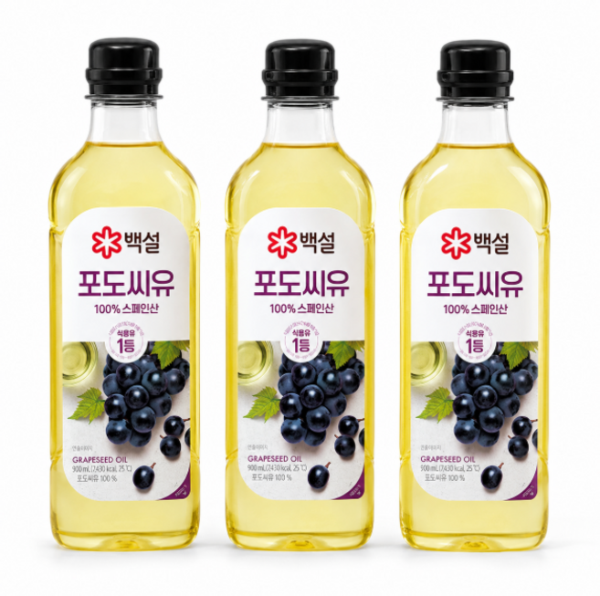 백설 포도씨유 900ml x 3개