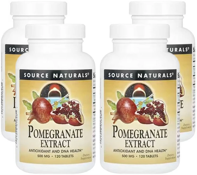 소스내츄럴스 석류 추출물 500mg, 120정, 4개 - 쿠팡