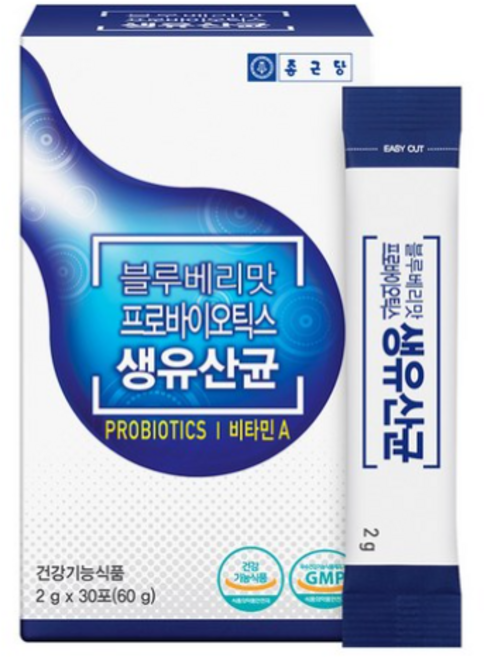 종근당 블루베리맛 프로바이오틱스 생유산균 30p, 60g, 1박스