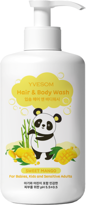 입솜 헤어 앤 바디워시 베이비워시 약산성 그린등급 아기새똥샴푸 500ml, 1개