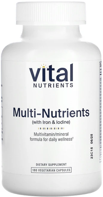 바이탈 뉴트리언츠 Vital Nutrients 종합 영양소철분 및 요오드 함유 베지 캡슐 180정121350원산지:기타, Vital Nutrients, 종합 영양소(철분 및 요, 1개, 180정 - 쿠팡