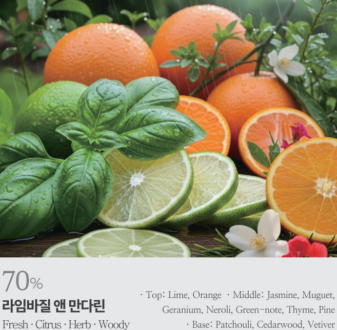 믿추 친절한 사슴씨 디퓨져 리필액 방향 아로마오일 10ml 10가지 향 / 프랑스원료 100% 최고부향률 퍼퓸등급 전문조향사 국내수제제작 프리미엄향수 명품향수, 라임바질 앤 만다린, 1개