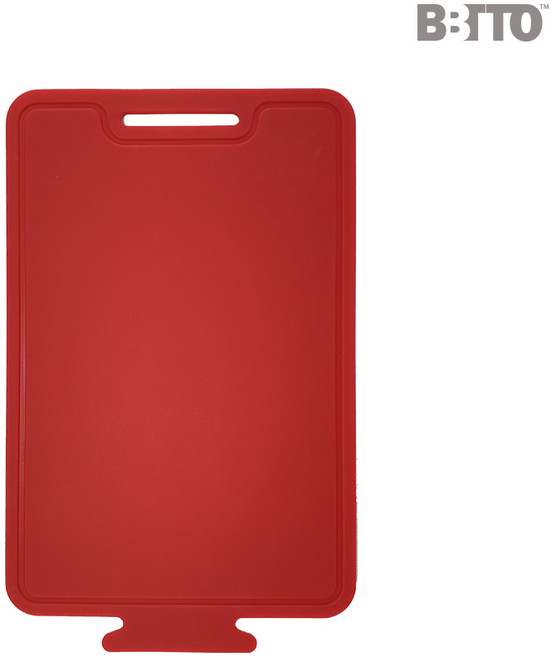 비비또 두꺼운 양면 실리콘 도마 대형, 레드, 1개