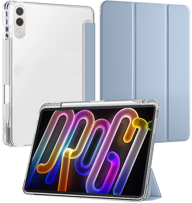 스냅케이스 레노버 요가탭 11.1 Ai / 샤오신패드 프로 GT 케이스 투명 북커버, 블루, 1개