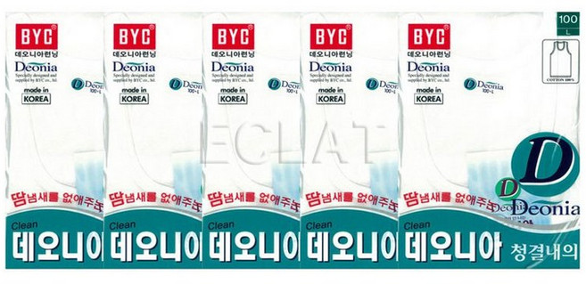 데오니아 남성 민소매 런닝 5종 세트 BYD7001 972518