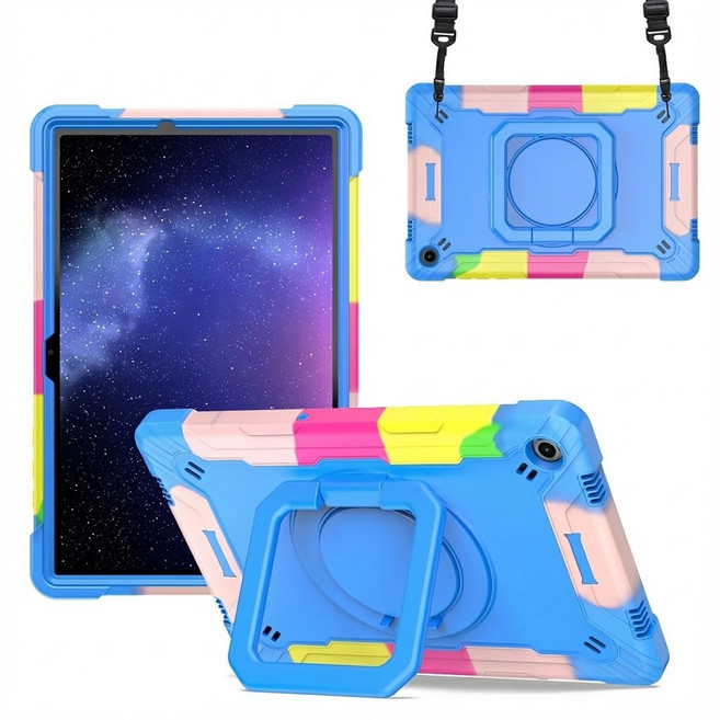 스냅케이스 갤럭시탭 A11 플러스 스퀘어 아머 케이스, 레인보우블루
