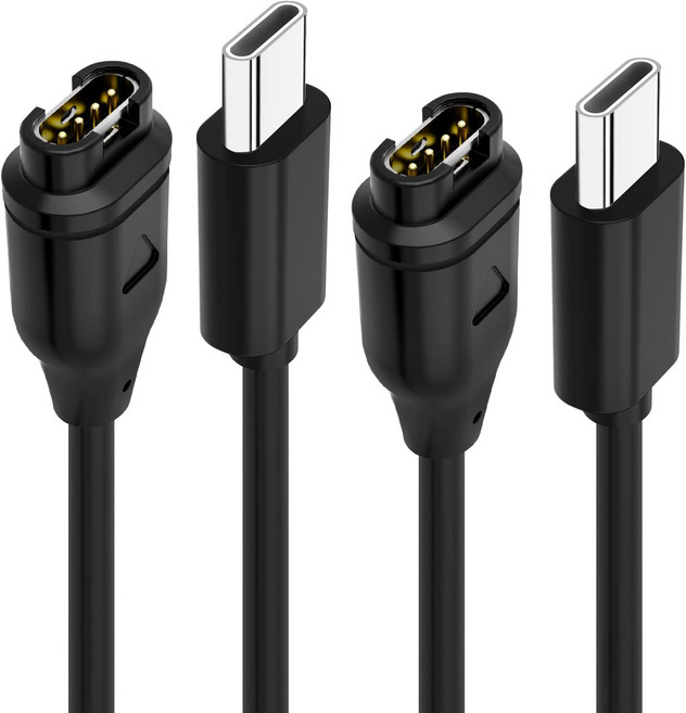 가민 워치 충전기와 호환되는 USB C 충전기 페닉스 7 7S 7X 6S 6X 5S 5X 포러너 965 945 245 45 비보액티브 3 4 4S 베누 2 2S 본능 3.3FT1M, 2 Pack, 1개