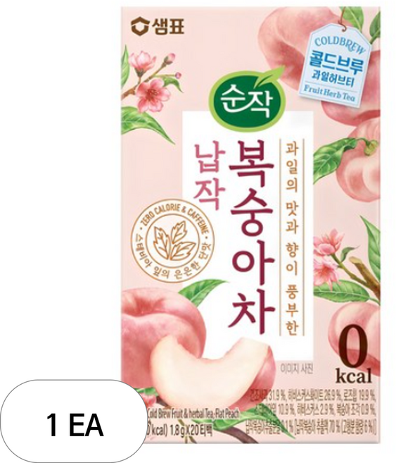 순작 콜드브루 과일허브티 납작 복숭아차, 1.8g, 20개입, 1개
