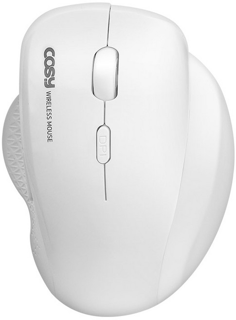 코시 스노우 인체공학 세미 버티컬 무선 마우스 M2068WL, 화이트