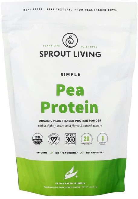 스프라우트리빙 Simple 완두콩 단백질 무맛 454g(1lb), 454g, 1개 - 쿠팡