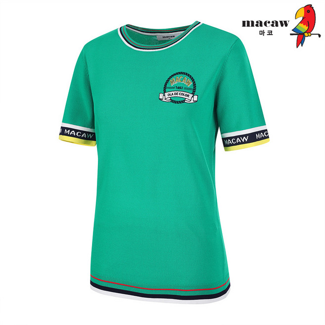 (여성)에리밑단로고프린트반팔니트_MPW1SW01