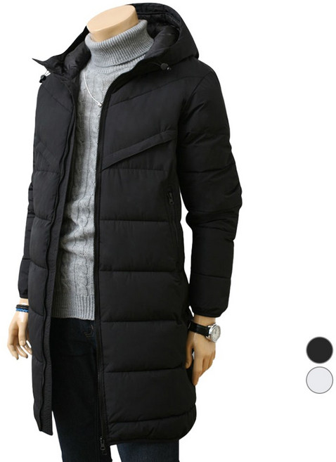 블루포스 남성용 카이듄 지퍼 폴리 롱 패딩 점퍼