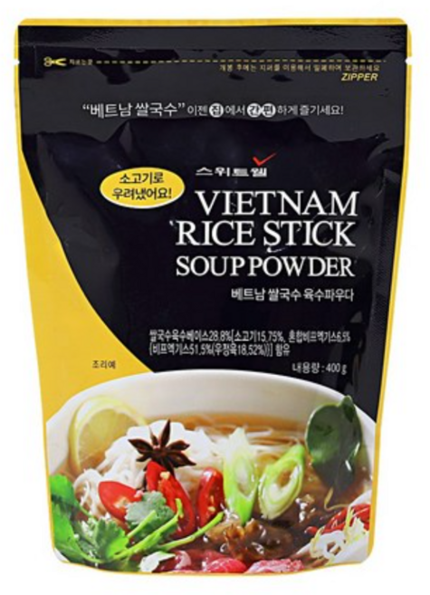 스위트웰 베트남 쌀국수 육수파우더, 400g, 10개