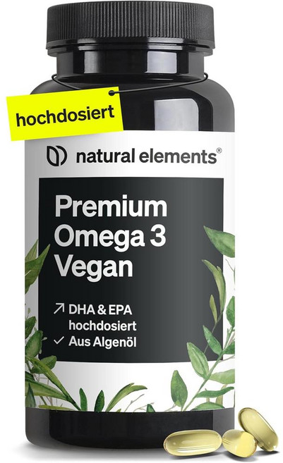 독일 네추럴 엘레먼츠 natural elements Omega 3 Vegan 프리미엄 오메가3 2000mg 비건 캡슐, 4개