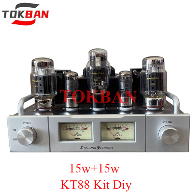Tokban 진공관 앰프 DIY 키트 고출력 Vu 계량기 블루투스 5.0 옵션 HIFI 클래스 A 앰프 오디오 15w * 2 KT88, 01 110V, [07] Kit without BT