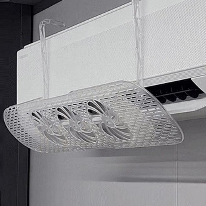 벽걸이 에어컨 바람막이 무동력 가림막 순환가드 윈드바이저 바람개비 날개 투명 냉난방 겸용, 1개