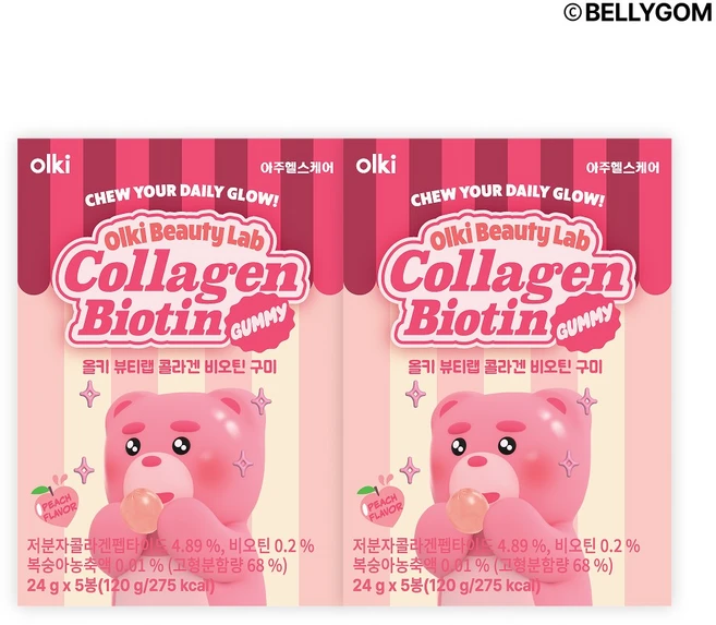 올키 뷰티랩 콜라겐 비오틴 구미, 10개, 24g - 쿠팡