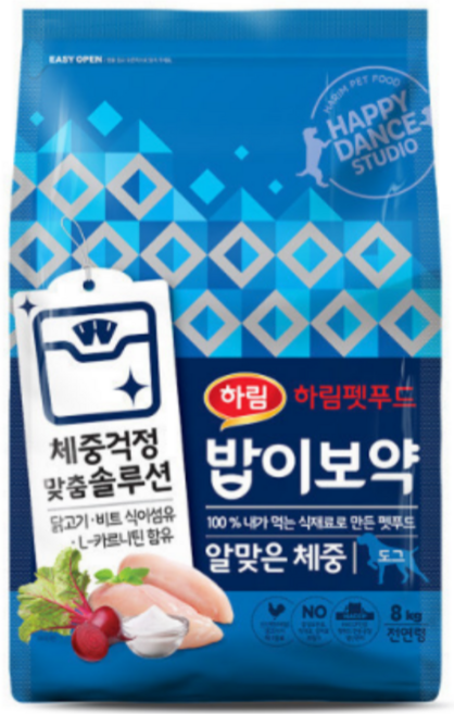 밥이보약 Dog 알맞은 체중 8kg, 다이어트(체중유지), 1개