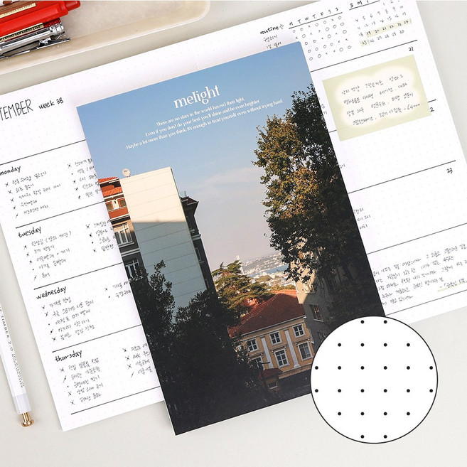 미라이트 필사노트 도트 라인 줄 노트, 1개, 캄 앤 피스풀 (도트)