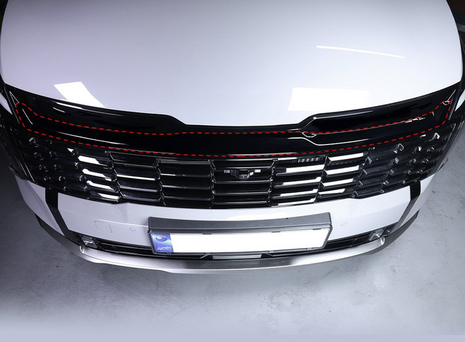 유투카 호환 더뉴 스포티지 NQ5 페이스리프트 튜닝 그릴가니쉬 커버 블랙 카본 몰딩 자동차 외부 드레스업 용품, 기타