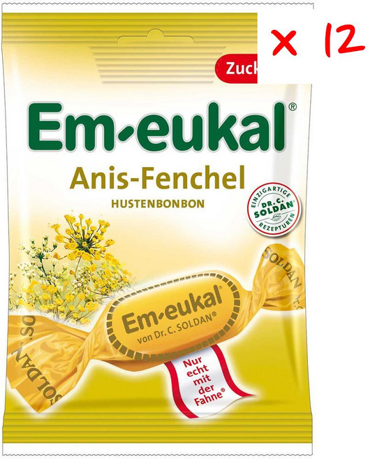 엠오이칼 아니스 펜넬 무설탕 캔디, 12개, 75g