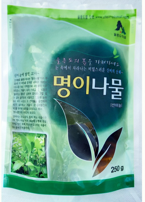 울릉도 명이나물 자연산 (산마늘) 절임 장아찌 명이잎 울릉도나물 생산자 직배송, 1개, 250g