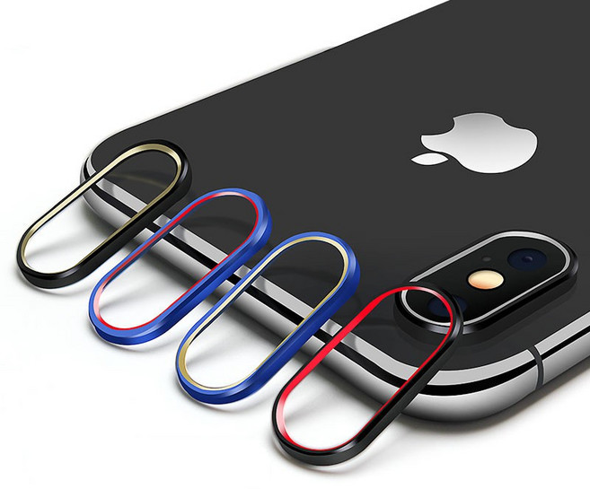 鋁合金鏡頭保護圈 iPhone鏡頭環 鏡頭圈 鏡頭保護框 防刮傷 防摔 黑外圈-紅內圈, 1個, XS/XSMAX專用 黑外圈-紅內圈