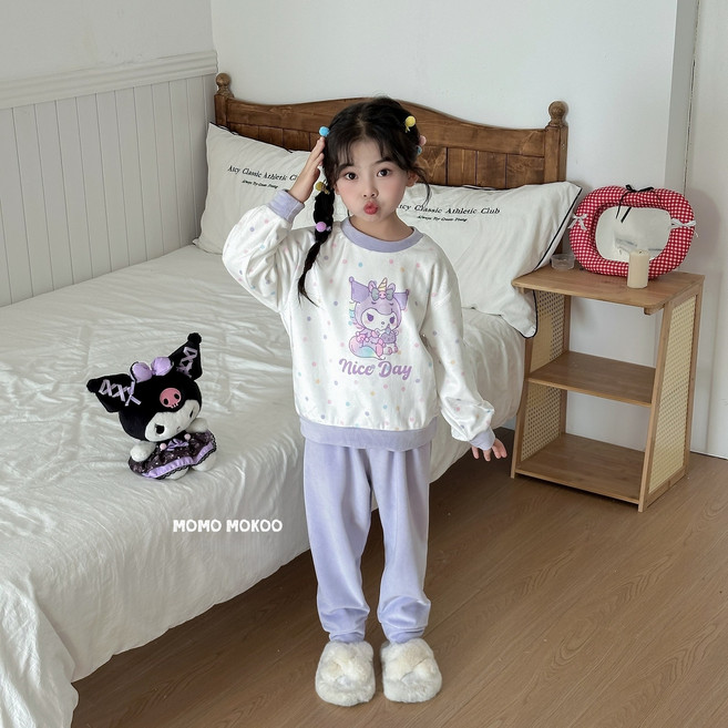 LOVEND 산리오 극세사 겨울잠옷 홈웨어 상하세트 따듯한 수면잠옷