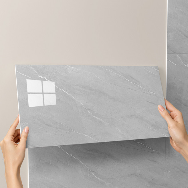 아이시니 [정품] 유광 붙이는 폼블럭 대리석 10개, 라이트 그레이