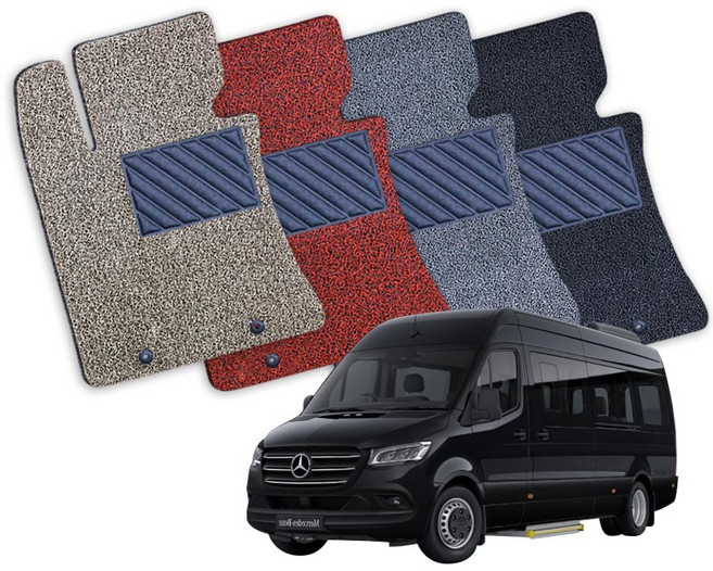 벤츠 스프린터 1열 전차종 확장형 코일매트 풀세트 CI, 테두리마감 O, 그레이