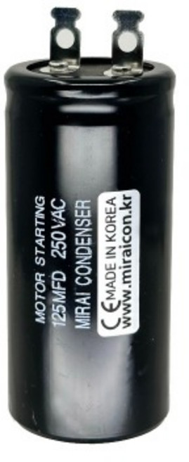 250V 250VAC 125uF 국산 콘덴서 전동기 모터 시동 스타팅 기기용 커패시터 캐패시터 알루미늄캔타입 Motor Starting, 1개