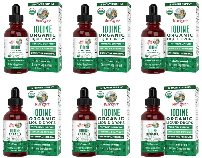메리루스 오가닉스 유기농 아이오딘 요오드 액상 드롭 1년분량 MaryRuth Organics Iodine Liquid Drops, 6개, 30ml - 쿠팡