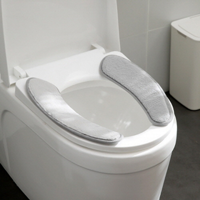 [1+1] 접착식 고급 기모 변기커버 변기시트 변기커버시트 욕실용품 2color, 그레이+그레이, 1개