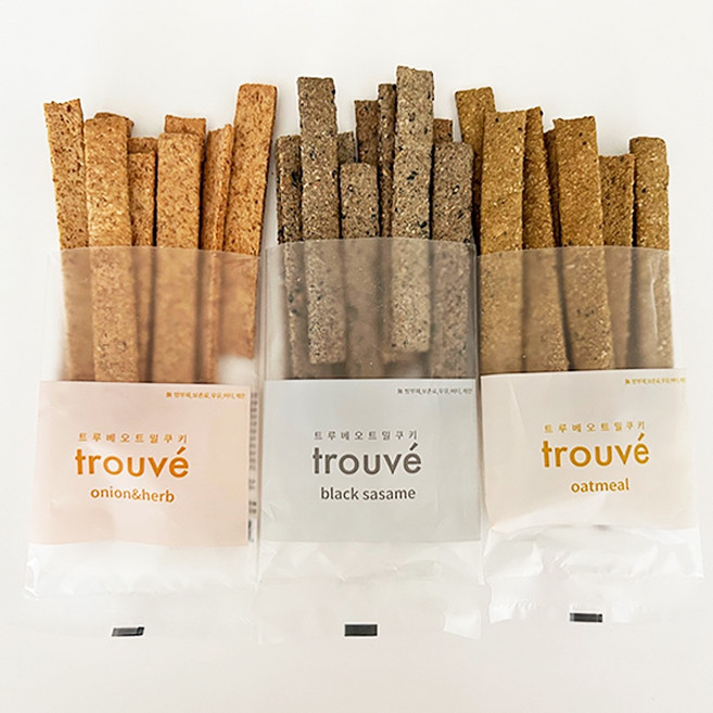 오븐에 구운 트루베 오트밀 쿠키 3종 단백질 9g 5봉 과자 간식 저칼로리 프로틴 과자 스낵, 2개